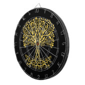 Gele Keltische levensboom Dartbord (Voorkant Rechts)