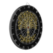 Gele Keltische levensboom Dartbord (Voorkant Links)