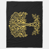 Gele Keltische levensboom Fleece Deken (Voorkant)