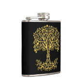 Gele Keltische levensboom Heupfles (Rechts)