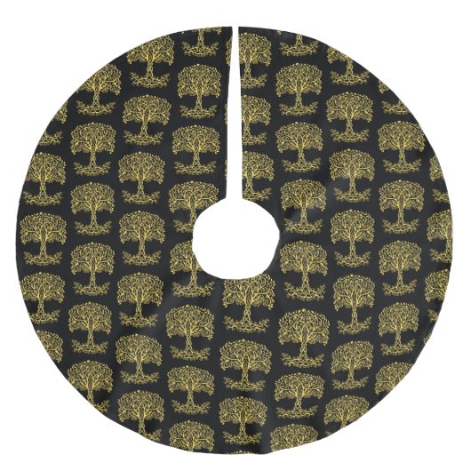 Gele Keltische levensboom Kerstboom Rok (Voorkant)