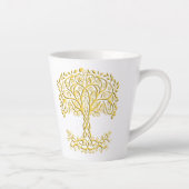 Gele Keltische levensboom Latte Mok (Rechts)