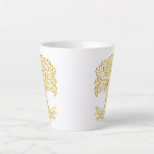Gele Keltische levensboom Latte Mok (Voorkant)