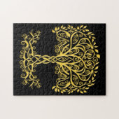 Gele Keltische levensboom Legpuzzel (Horizontaal)