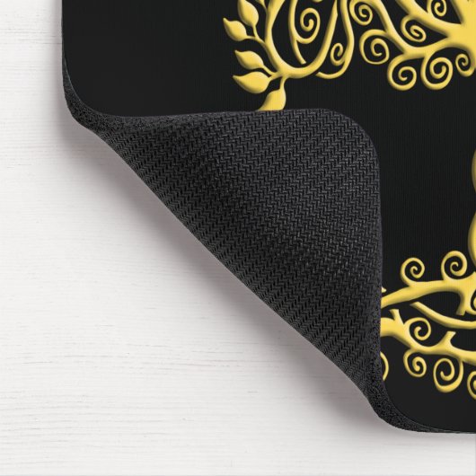 Gele Keltische levensboom Muismat (Hoek)