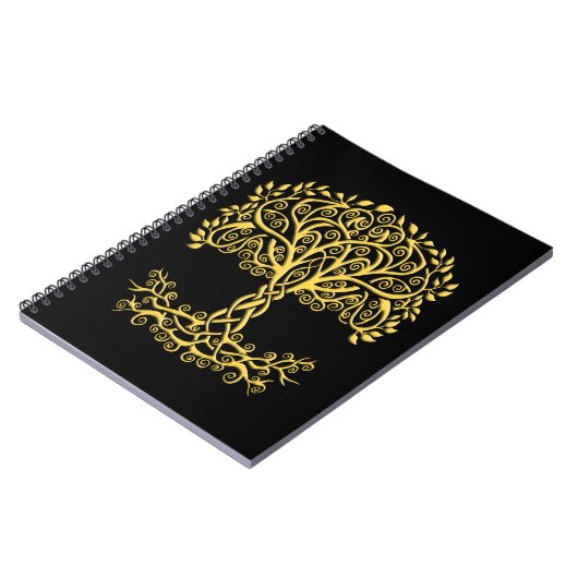 Gele Keltische levensboom Notitieboek (Linkerzijde)