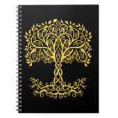 Gele Keltische levensboom Notitieboek (Voorkant)
