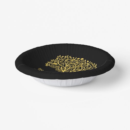 Gele Keltische levensboom Papieren Kommen (Gebogen)