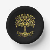 Gele Keltische levensboom Papieren Kommen (Voorkant)