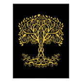 Gele Keltische levensboom Perfect Poster (Voorkant)