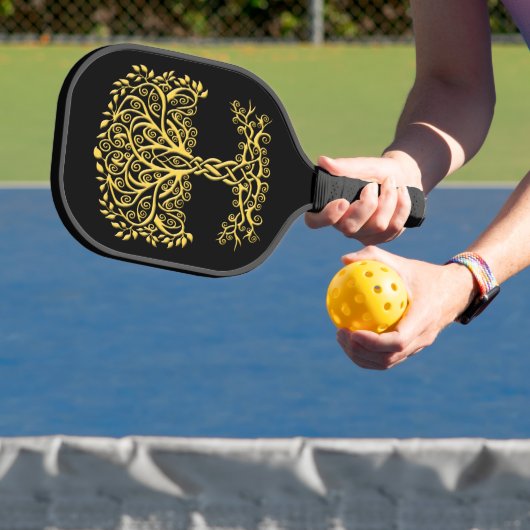 Gele Keltische levensboom Pickleball Paddle (Insitu)