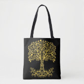 Gele Keltische levensboom Tote Bag (Voorkant)