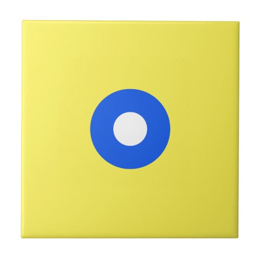 Gele keramische tegels tegeltje (Voorkant)