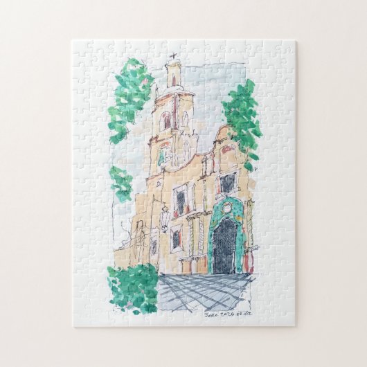 Gele Kerk Legpuzzel (Verticaal)