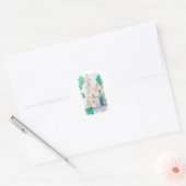 Gele Kerk Ronde Sticker (Envelop)