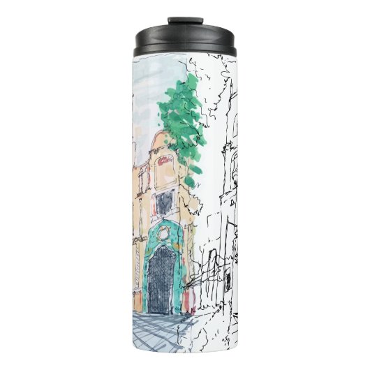 Gele Kerk Thermosbeker (Voorkant)