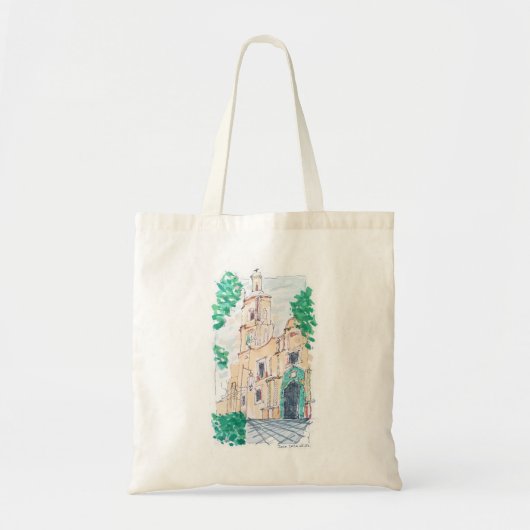 Gele Kerk Tote Bag (Voorkant)