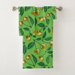 Gele kersen bad handdoek