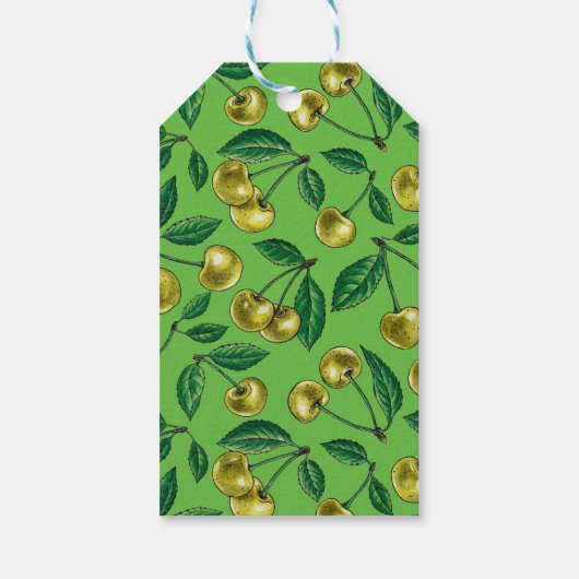 Gele kersen cadeaulabel (Achterkant)