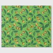 Gele kersen cadeaupapier (Vlak)