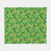 Gele kersen fleece deken (Voorkant (Horizontaal))