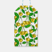 Gele kersen op wit cadeaulabel (Voorkant)