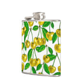 Gele kersen op wit heupfles (Links)