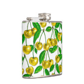 Gele kersen op wit heupfles (Rechts)