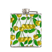 Gele kersen op wit heupfles (Achterkant)