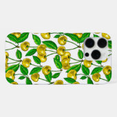 Gele kersen op wit iPhone hoesje (Achterkant horizontaal)