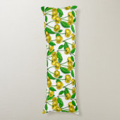 Gele kersen op wit lichaamskussen (Voorkant Verticaal)