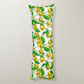 Gele kersen op wit lichaamskussen (Achterkant (Verticaal))