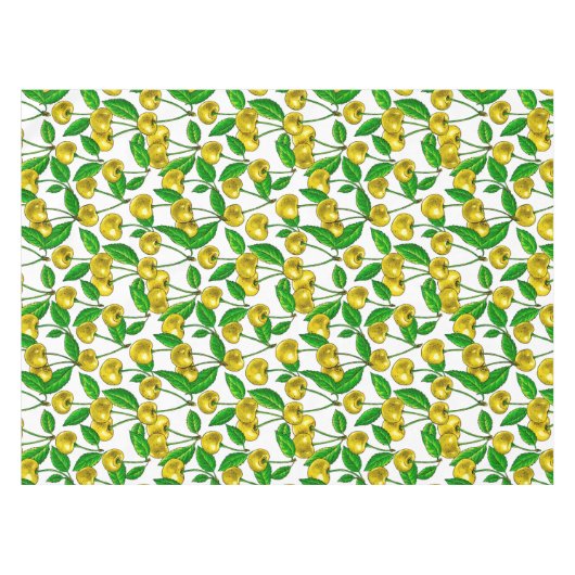 Gele kersen op wit tafelkleed (Voorkant (Horizontaal))