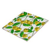 Gele kersen op wit tegeltje (Zijkant)