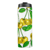 Gele kersen op wit thermosbeker (Voorkant)