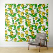 Gele kersen op wit wandkleed (In Situ (horizontaal))