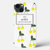 Gele Kersen Patroon Gepersonaliseerde iPad Case (Achterkant)