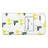 Gele Kersen Patroon Gepersonaliseerde iPhone 7 Plu Case-Mate iPhone Case (Achterkant (Horizontaal))