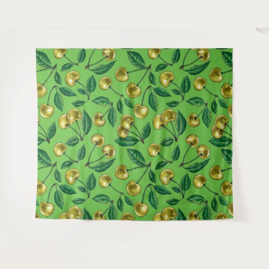 Gele kersen wandkleed (Voorkant (horizontaal))