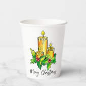 Gele kerst papieren bekers (Achterkant)