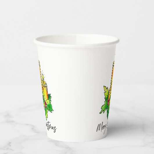 Gele kerst papieren bekers (Links)