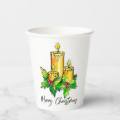 Gele kerst papieren bekers (Voorkant)