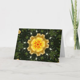 Gele Kerst Roos Kaleidoscoop Feestdagen Kaart