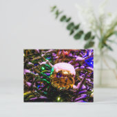 Gele Kerstbal Ornamente Briefkaart (Staand voorkant)