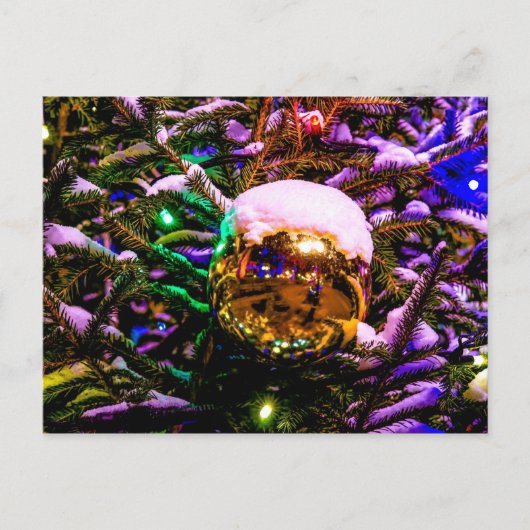 Gele Kerstbal Ornamente Briefkaart (Voorkant)