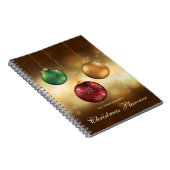 Gele Kerstballen met Aangepaste Tekst N Notitieboek (Rechterzijde)