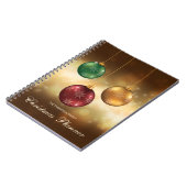 Gele Kerstballen met Aangepaste Tekst N Notitieboek (Linkerzijde)
