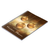 Gele Kerstballen met Aangepaste Tekst Notitieboek (Linkerzijde)