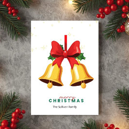 Gele Kerstbellen Kerstkaart