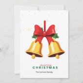 Gele Kerstbellen Kerstkaart (Voorkant)